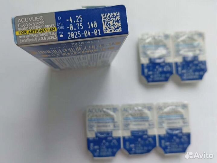 Линзы астигматические -4.25; -0.75; 140