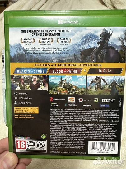 Ведьмак 3 издание игра года xbox диск