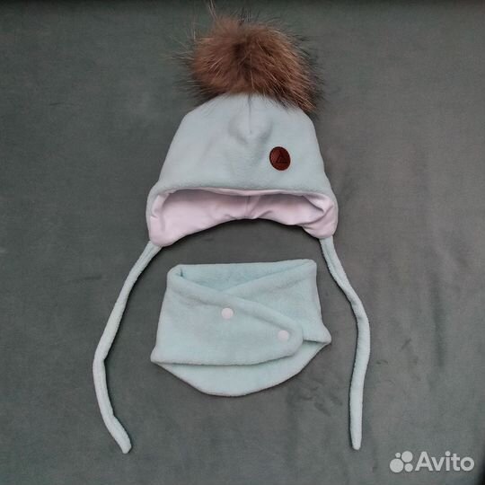 Комплект шапка, шарф для малыша р-р 36-38