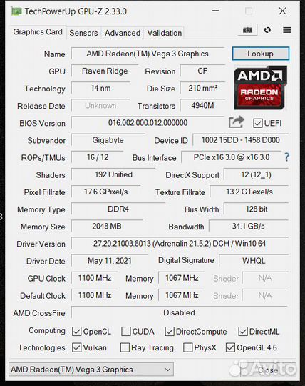 Домашний компьютер Athlon 3000G Vega 3