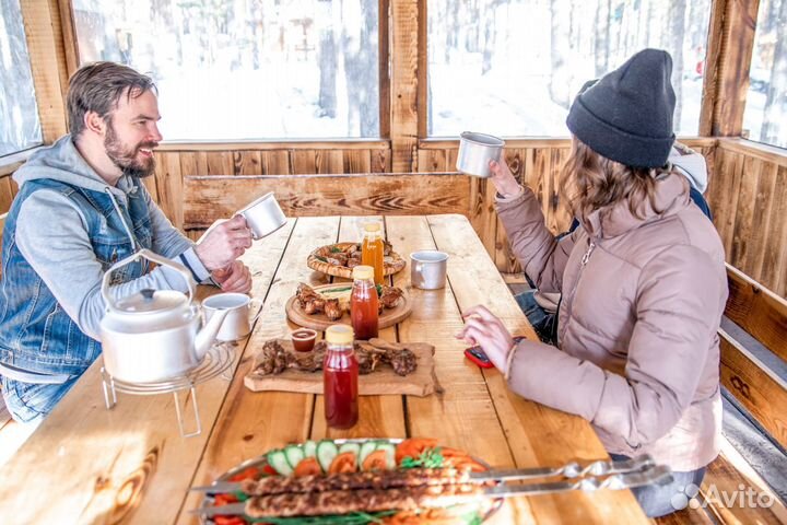 Беседка в аренду +18 мясных блюд + сервировка