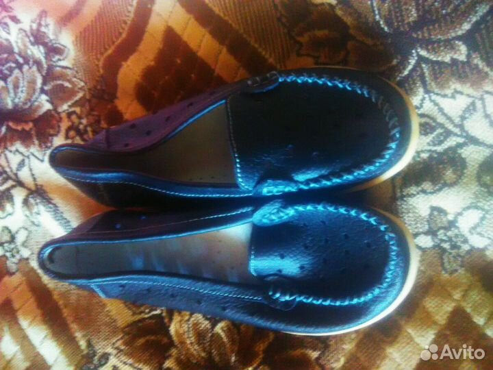 Новые кожаные Мокасины с перфорацией