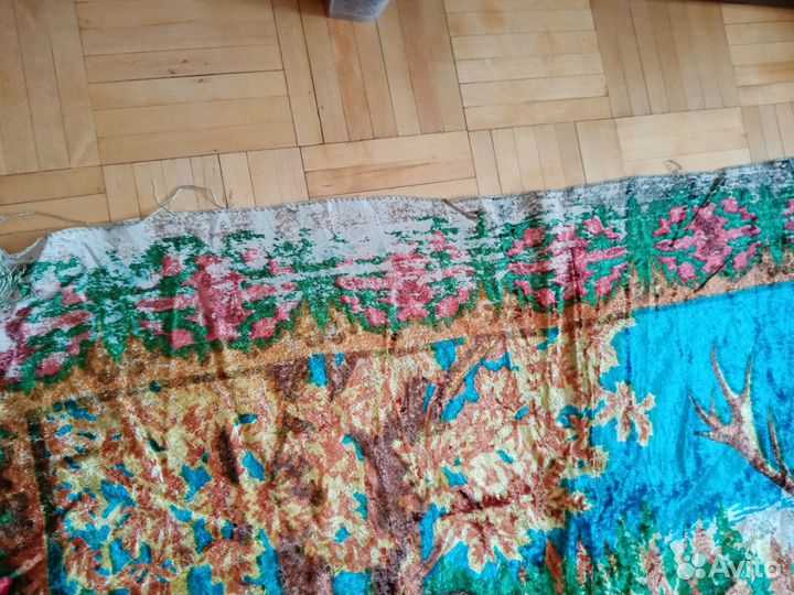 Ковер плюшевый СССР с оленями. Лот 8 лот