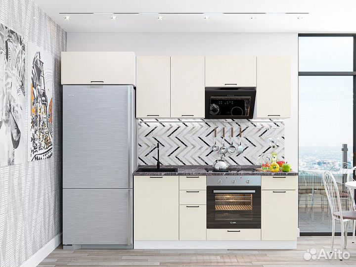 Кухня Флэт-01 Cashmere In 2S. Москва и мо