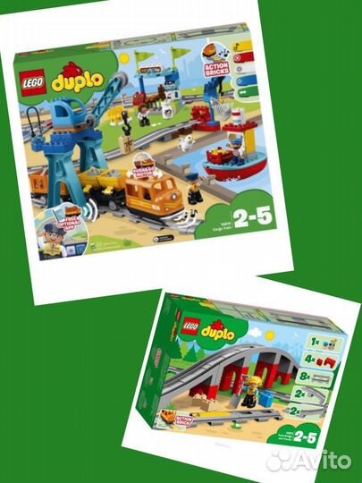 Lego duplo Грузовой поезд + Железнодорожный мост