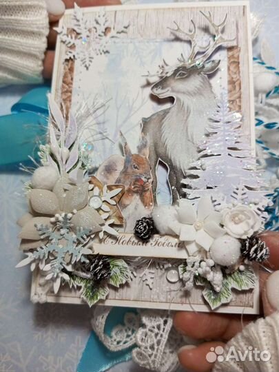 Новогодние открытки ручной работы