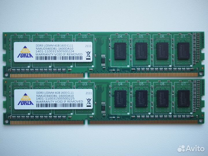 Оперативная память ddr3 8gb (2 по 4) 1600мгц