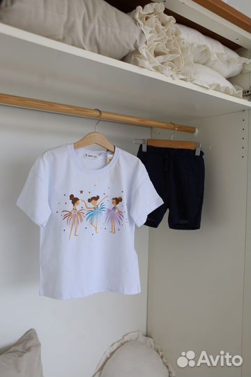 Детская одежда для девочек комплект футболка шорты