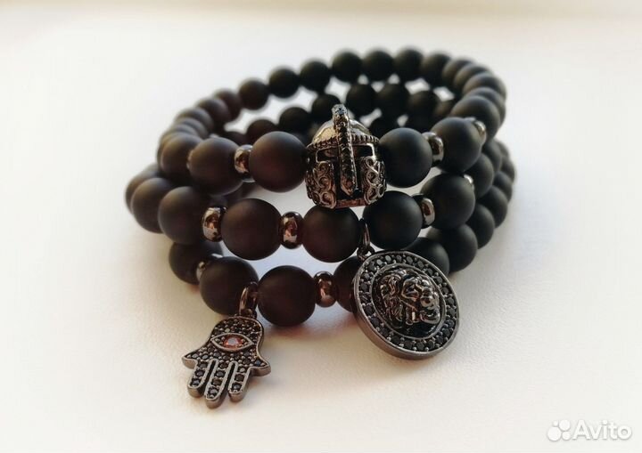 Браслет из натурального камня Лава