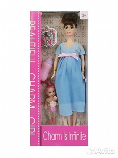 Игр. наб. Мама, в компл. кукла 2 шт., пупс, 5 пред