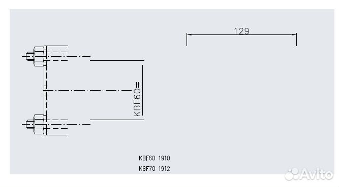 Крепление хомута прицепа, дышло круг D60, Winter