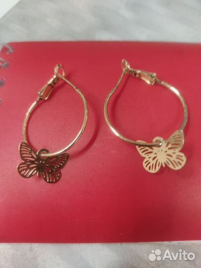 Серьги позолота, комплект с жемчугом