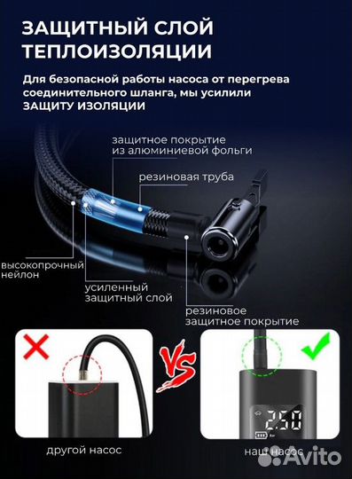 Насос автомобильный; беспроводной компрессор