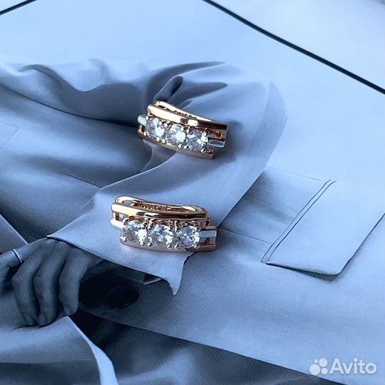 Серьги италия покрытие золото