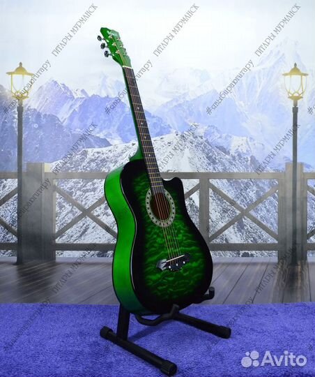 Акустическая гитара (новая), полный комплект