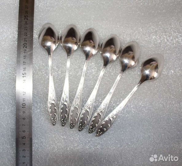 Набор десертных ложек. ссср. Мельхиор + серебрение