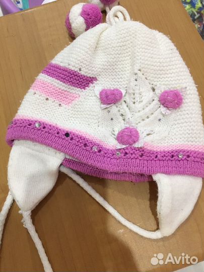 Шапка для малышки 2 штуки