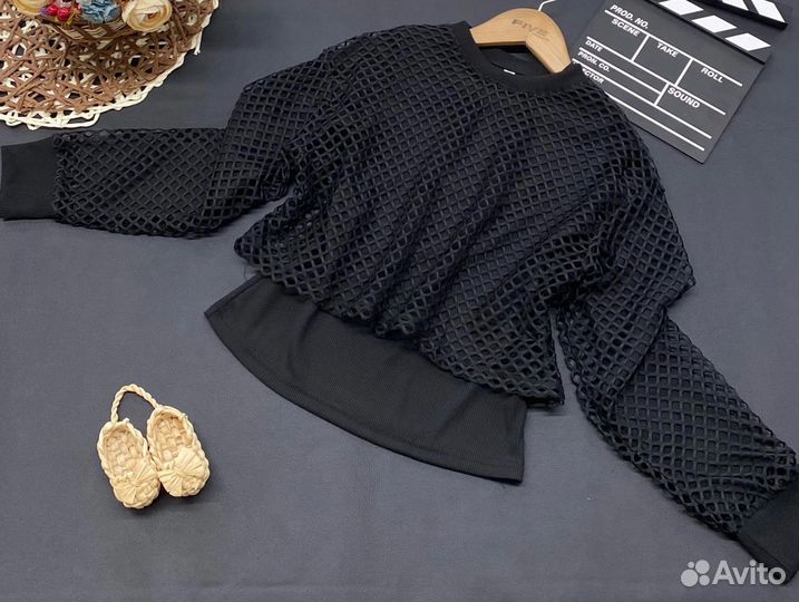 Двойка кофта+сетка для девочки, 134-152