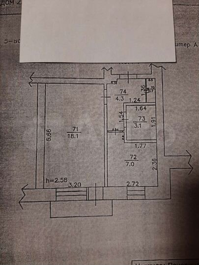1-к. квартира, 33,2 м², 5/5 эт.