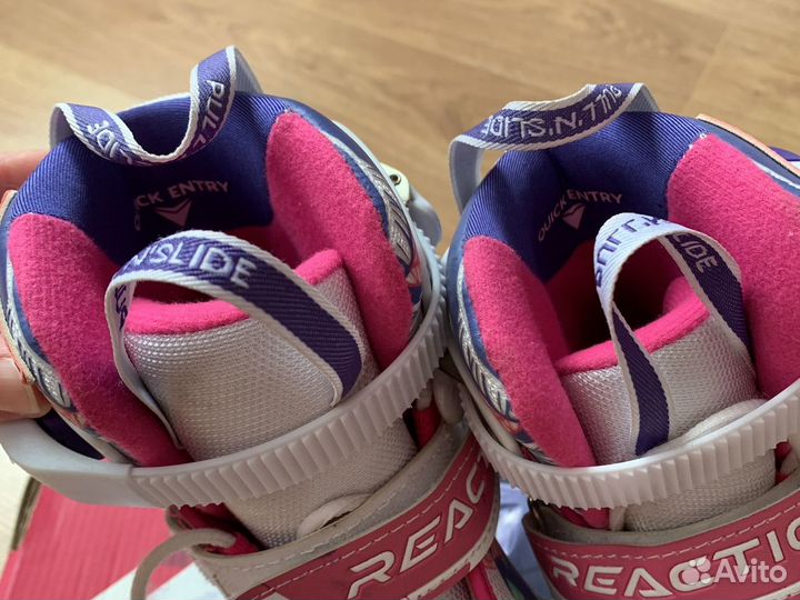 Ролики детские раздвижные Reaction Rainbow, 26-31