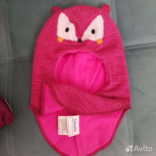 Шапка шлем балаклава и рукавицы варежки Lassie