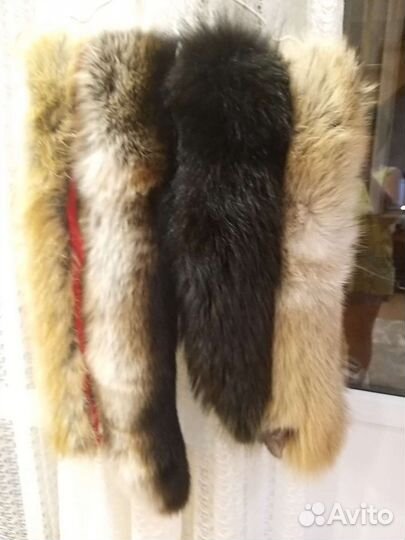 Меховой воротник песец,чернобурка, енот