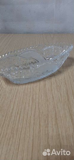 Конфетница ладья, хрусталь