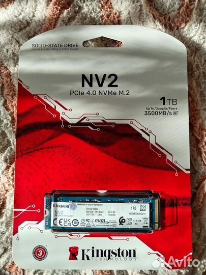 Новый SSD диск Kingston NV2 nmve 1000Гб