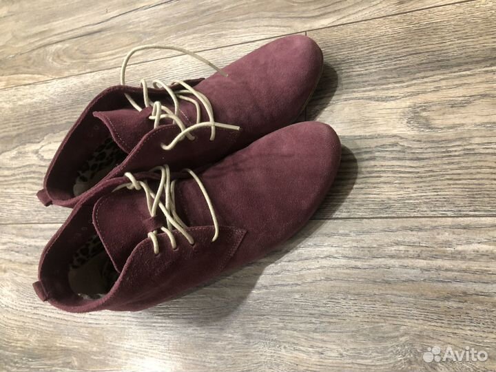 Ботинки женские, натуральная замша, 38 размер