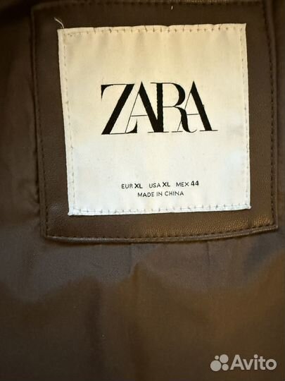 Кожаная куртка мужская Zara 50 р-р