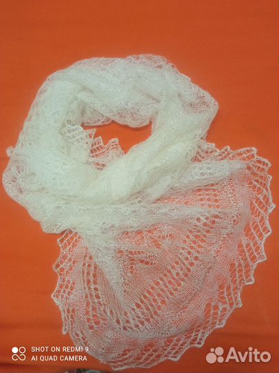 Палантины белые ажурные