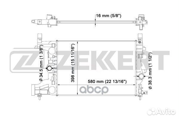 Радиатор охл. дв. Chevrolet Cruze (J300) 09- O