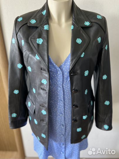Пиджак винтажный из натуральной кожи, 42-44