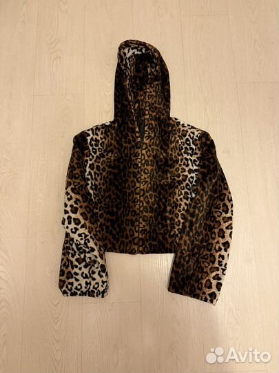 Леопардовая кофта с капюшоном