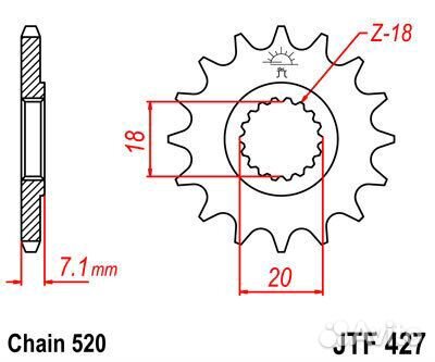 Звезда ведущая JTF427 13SC