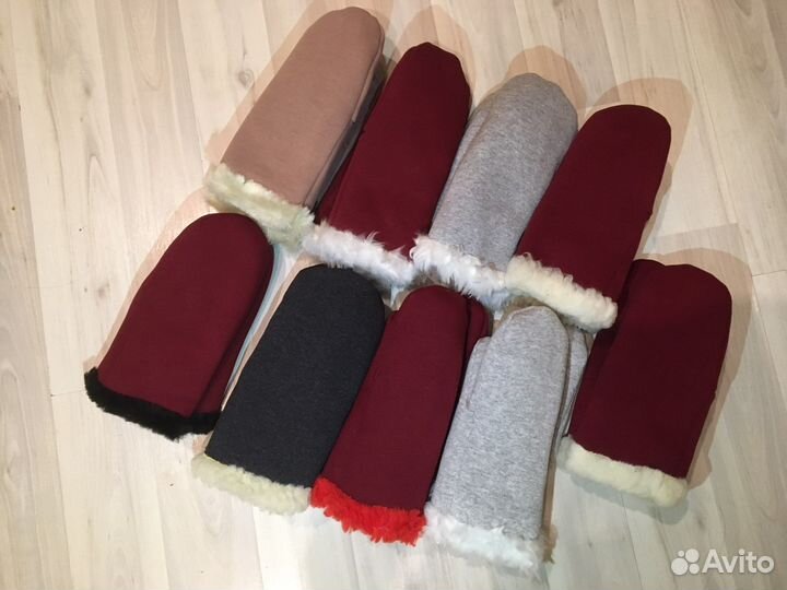 Варежки меховые женские