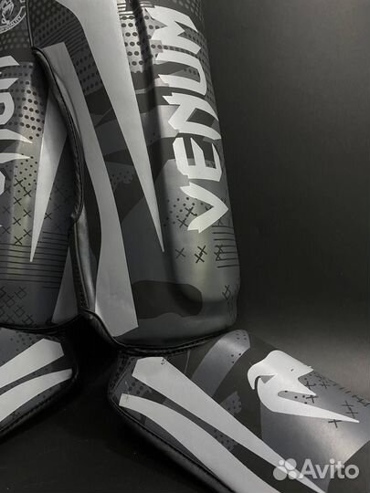 Защита ног Venum Challenger Army Grey кож