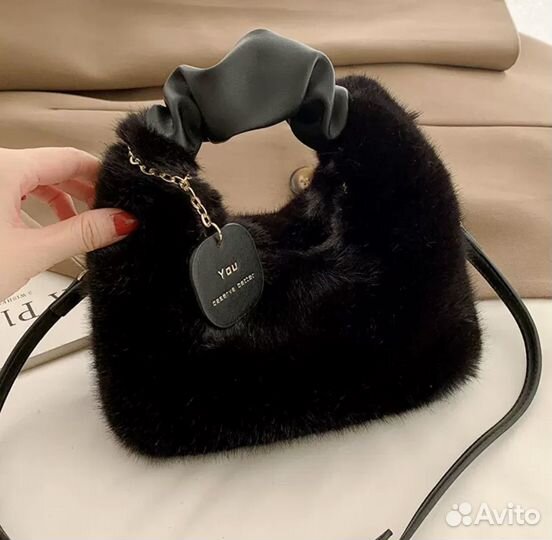Сумка женская пушистая меховая