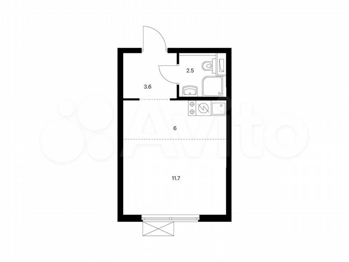 Квартира-студия, 23,8 м², 10/24 эт.