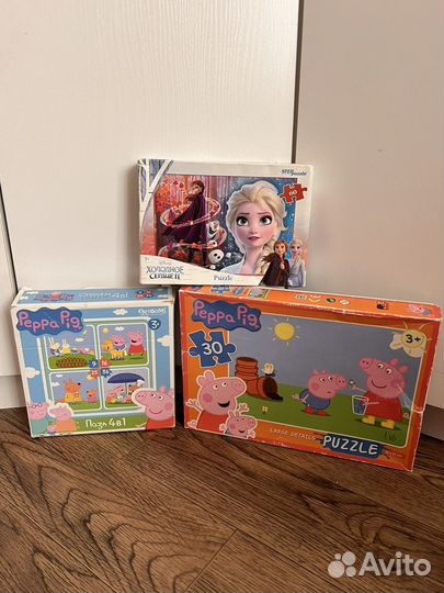 Пазлы свинка пеппа, холодное сердце