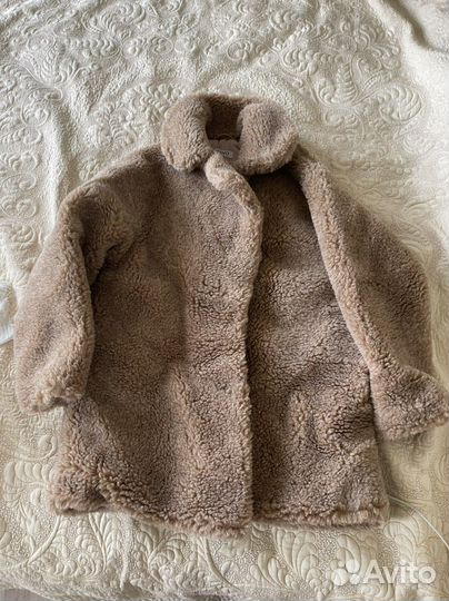 Шуба visvo из овечьей шерсти с аксессуарами