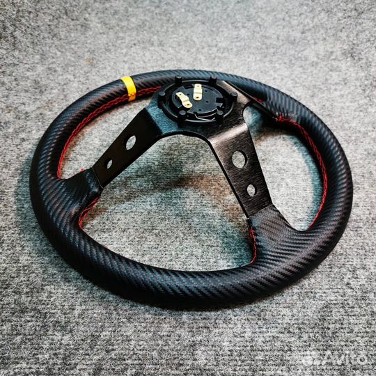 Руль momo style - с выносом - 350мм (кожа под карб