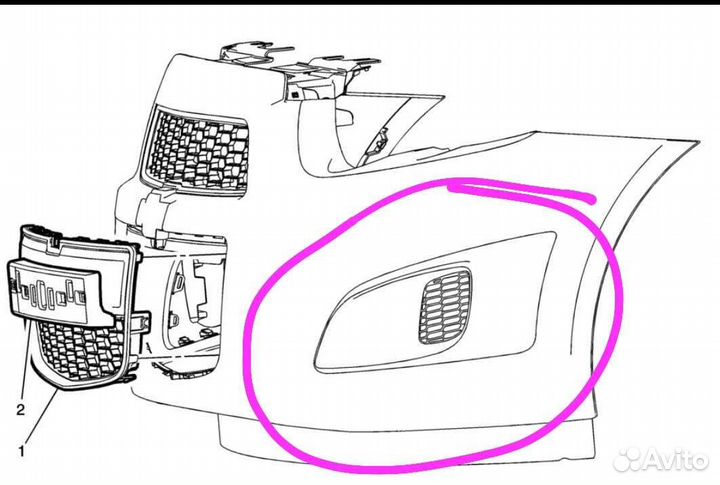 Решетка в бампер Chevrolet Aveo T300Шевроле Авео;