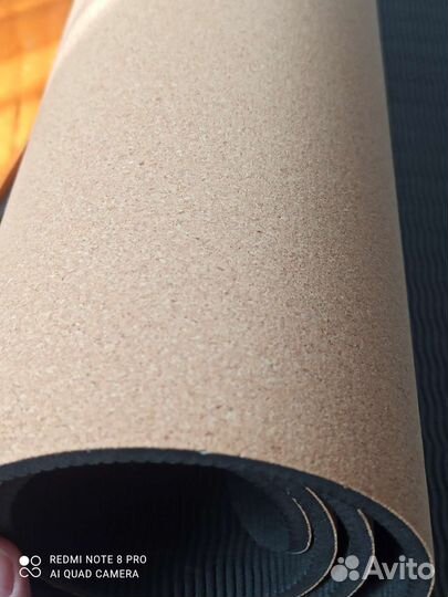 Коврик для фитнеса, йоги из пробкового пвх