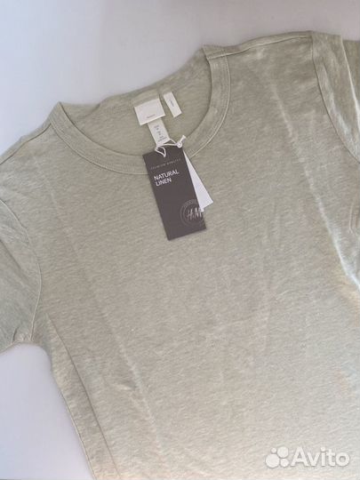 H&M топ льняной hm футболка лён новая premium