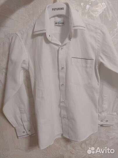 Рубашка белая для мальчика 116-122 (28)