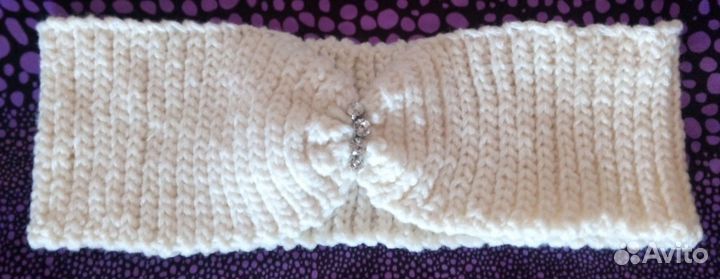 Повязка на голову вязаная