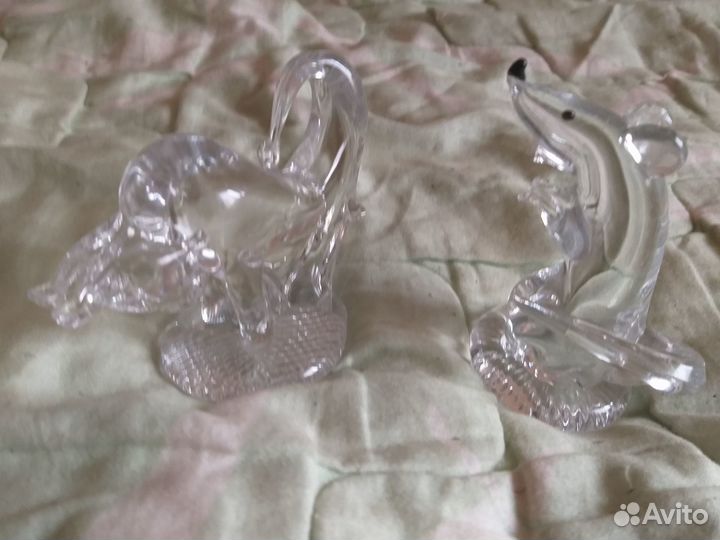 Фигурки из стекла Мышь и Бык + Дева - знак зодиака
