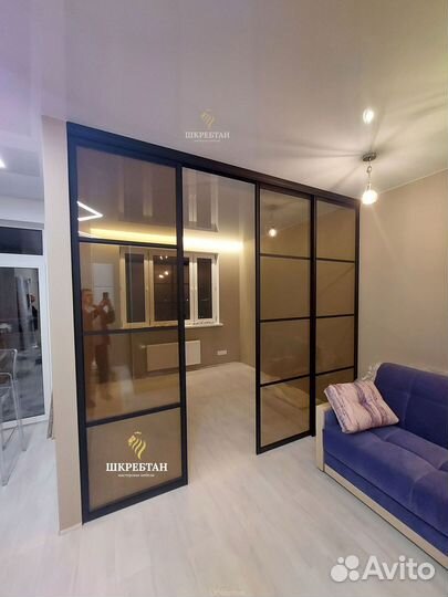 Перегородки раздвижные со стеклом