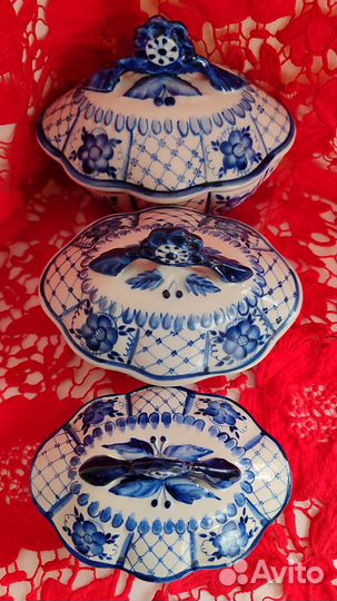 Конфетницы, сухарницы, гжель